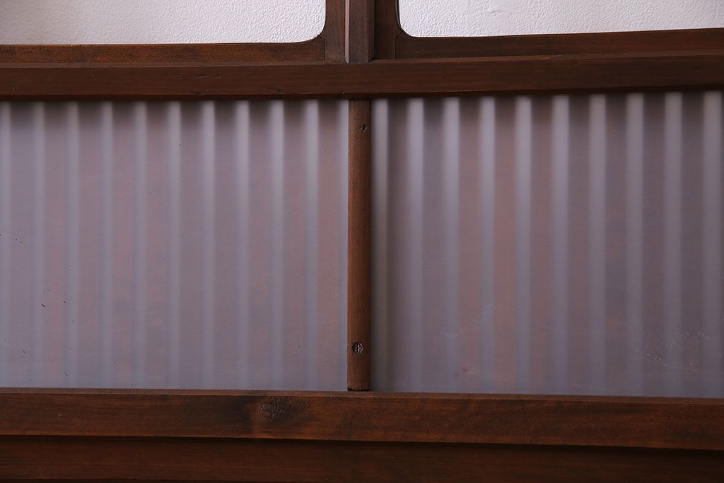 和製アンティーク　明るい和の空間を演出する上品なガラス戸(引き戸、建具)4枚組