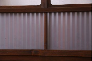 和製アンティーク　明るい和の空間を演出する上品なガラス戸(引き戸、建具)4枚組