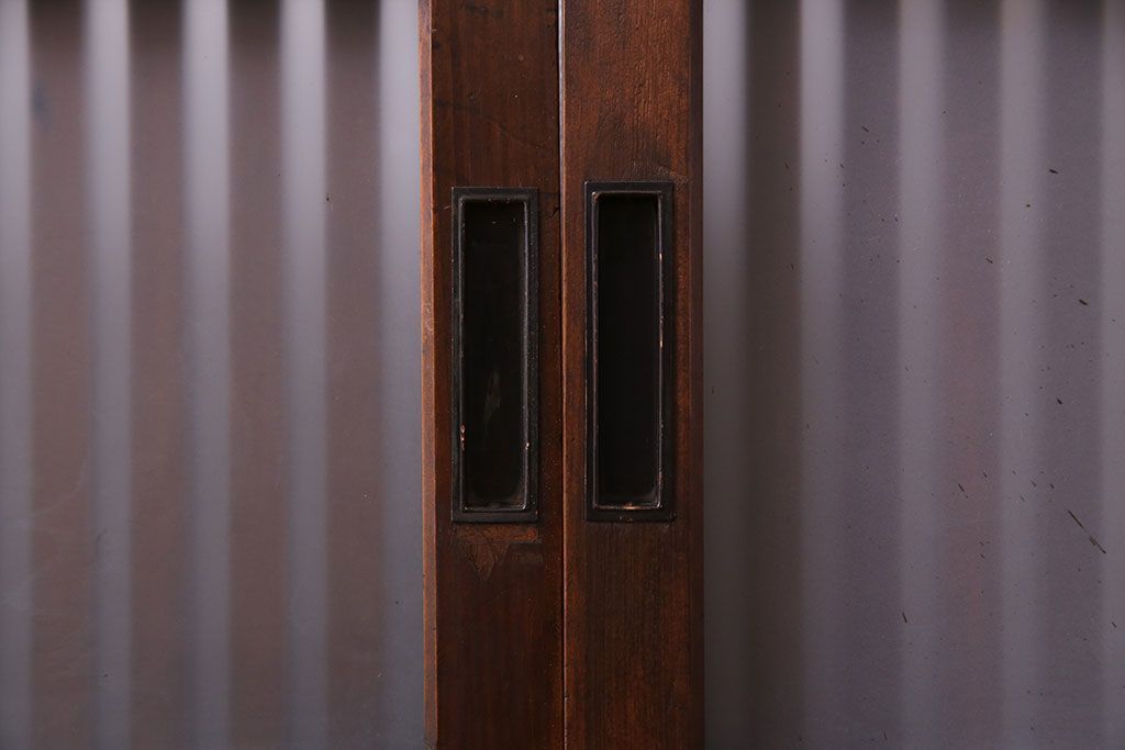 和製アンティーク　明るい和の空間を演出する上品なガラス戸(引き戸、建具)4枚組