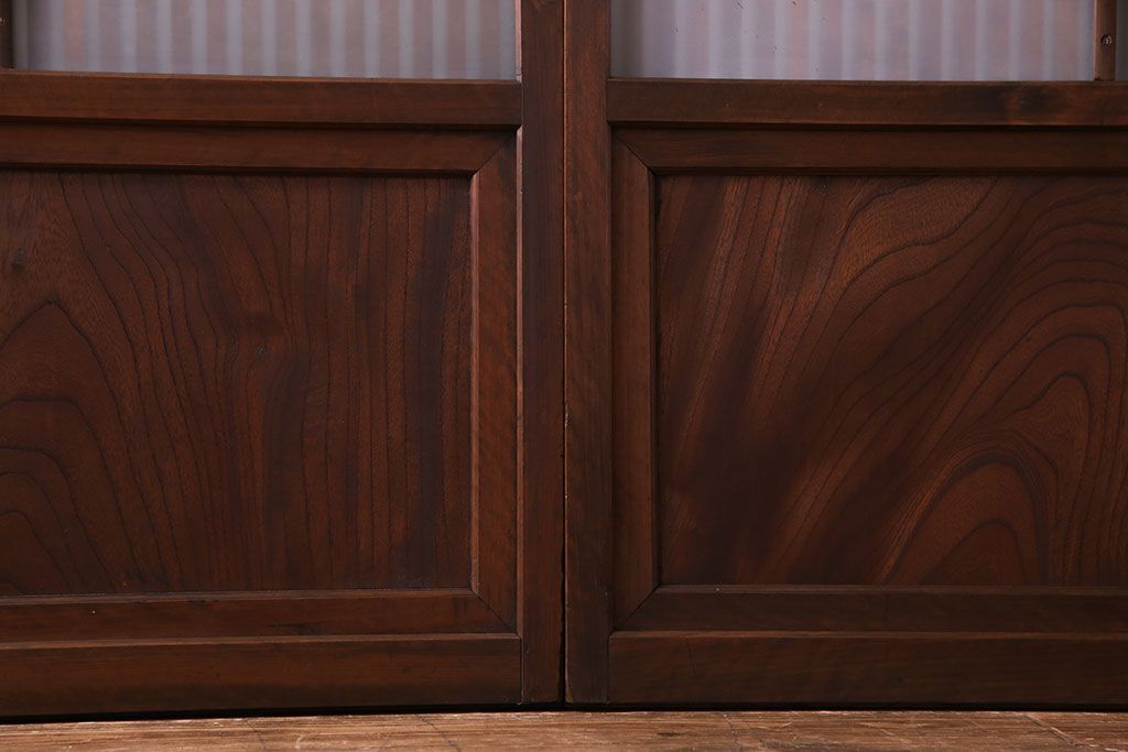 和製アンティーク　明るい和の空間を演出する上品なガラス戸(引き戸、建具)4枚組