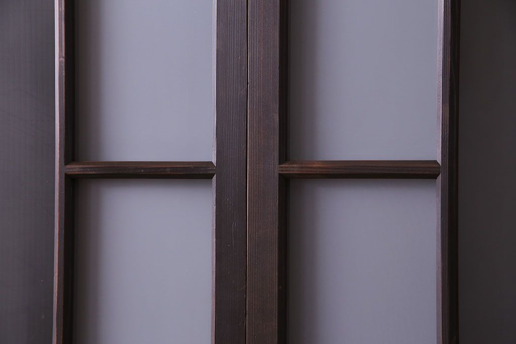 【U様ご成約分】大正ロマン　ノスタルジックな雰囲気が漂うガラス戸(引き戸、建具)2枚セット