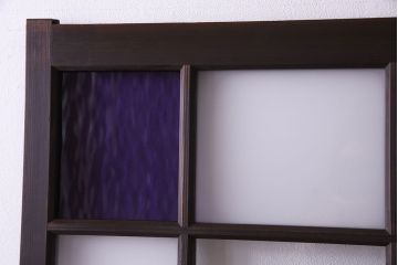 【U様ご成約分】大正ロマン　ノスタルジックな雰囲気が漂うガラス戸(引き戸、建具)2枚セット