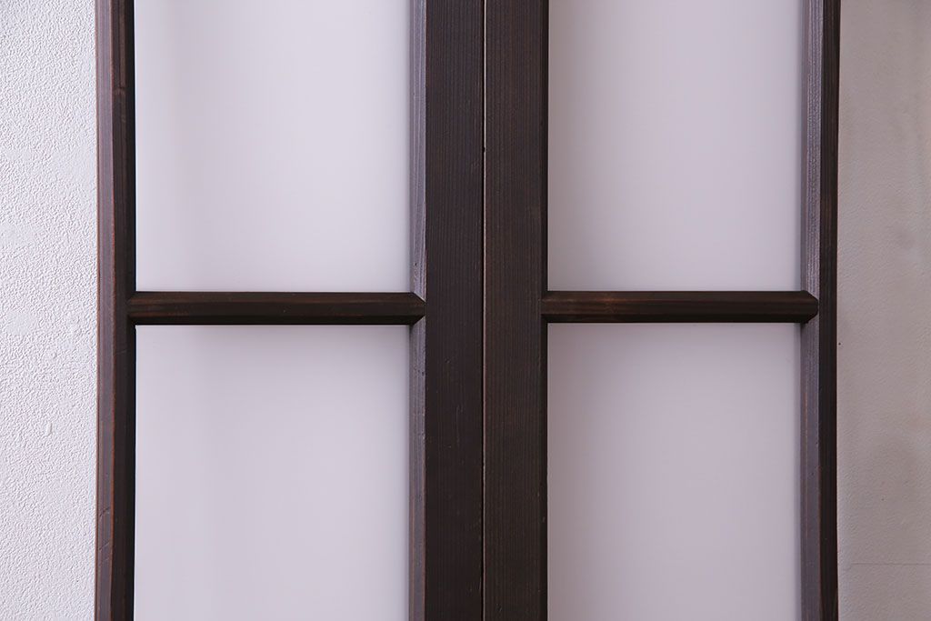 【U様ご成約分】大正ロマン　ノスタルジックな雰囲気が漂うガラス戸(引き戸、建具)2枚セット