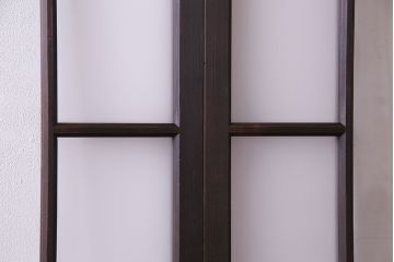 【U様ご成約分】大正ロマン　ノスタルジックな雰囲気が漂うガラス戸(引き戸、建具)2枚セット