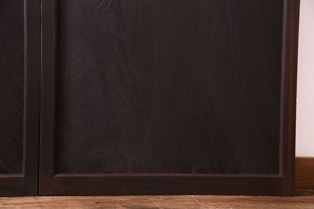 【U様ご成約分】大正ロマン　ノスタルジックな雰囲気が漂うガラス戸(引き戸、建具)2枚セット