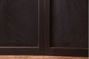 【U様ご成約分】大正ロマン　ノスタルジックな雰囲気が漂うガラス戸(引き戸、建具)2枚セット