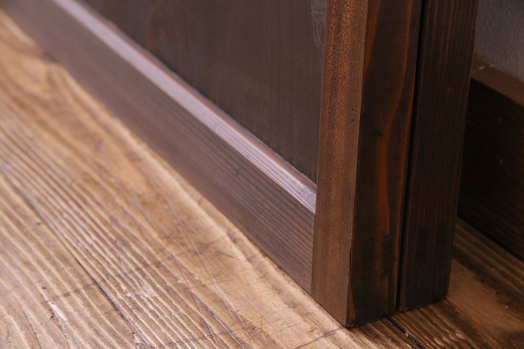 【U様ご成約分】大正ロマン　ノスタルジックな雰囲気が漂うガラス戸(引き戸、建具)2枚セット