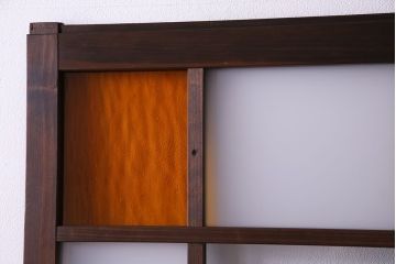 【U様ご成約分】大正ロマン　ノスタルジックな雰囲気が漂うガラス戸(引き戸、建具)2枚セット