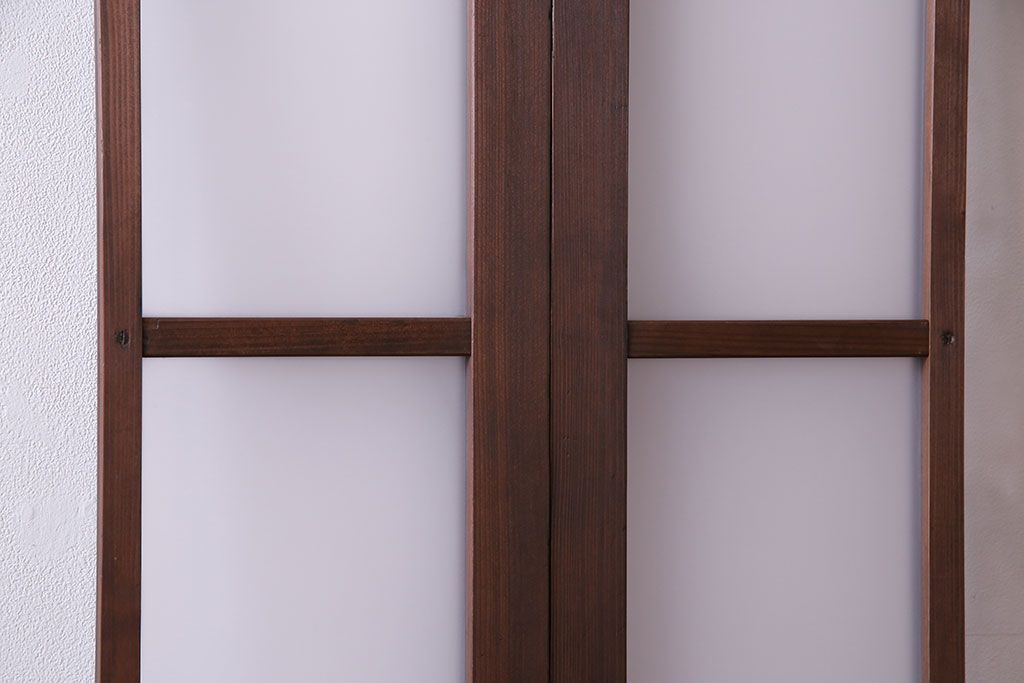 【U様ご成約分】大正ロマン　ノスタルジックな雰囲気が漂うガラス戸(引き戸、建具)2枚セット