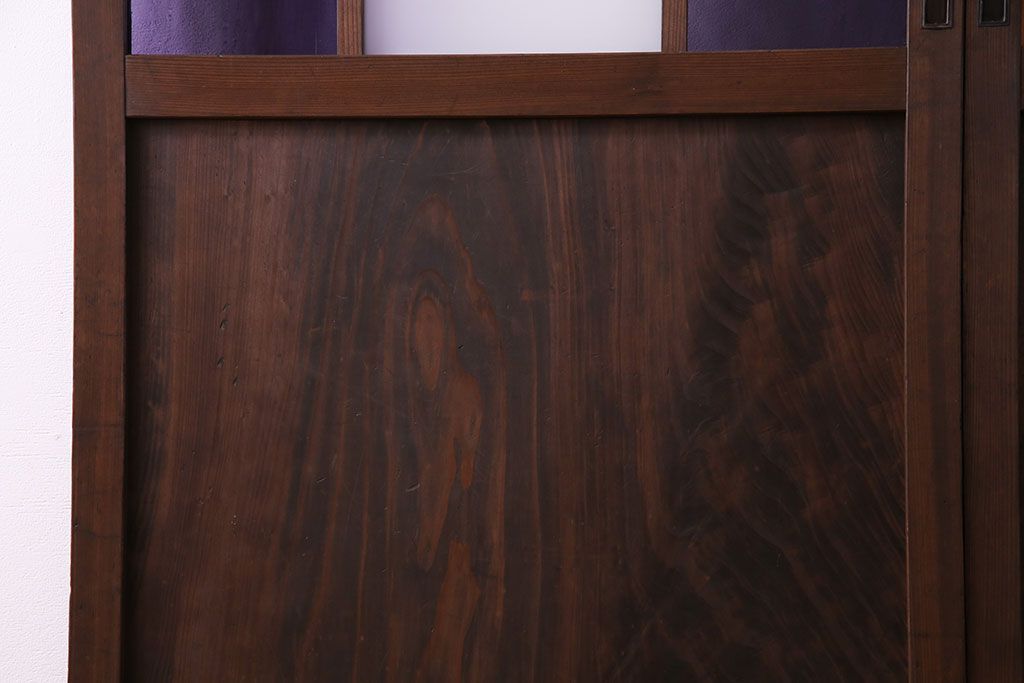 【U様ご成約分】大正ロマン　ノスタルジックな雰囲気が漂うガラス戸(引き戸、建具)2枚セット