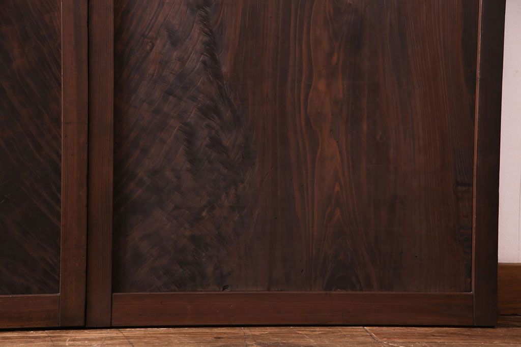 【U様ご成約分】大正ロマン　ノスタルジックな雰囲気が漂うガラス戸(引き戸、建具)2枚セット