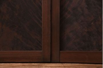 【U様ご成約分】大正ロマン　ノスタルジックな雰囲気が漂うガラス戸(引き戸、建具)2枚セット