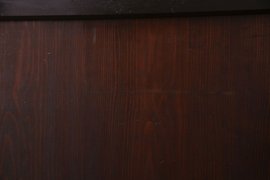 大正ロマン　漆塗りで上質な幅広ガラス帯戸(引き戸、ガラス戸)2枚セット