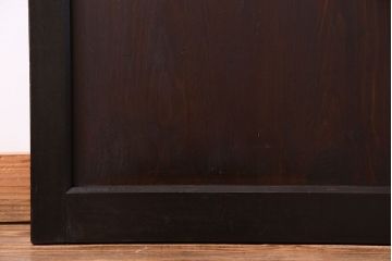 大正ロマン　漆塗りで上質な幅広ガラス帯戸(引き戸、ガラス戸)2枚セット