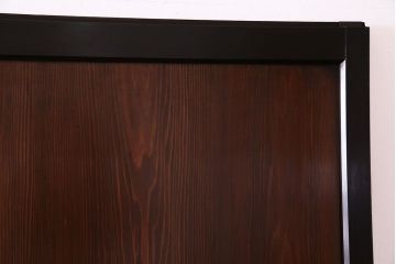 大正ロマン　漆塗りで上質な幅広ガラス帯戸(引き戸、ガラス戸)2枚セット