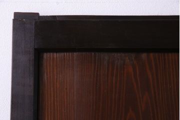 大正ロマン　漆塗りで上質な幅広ガラス帯戸(引き戸、ガラス戸)2枚セット