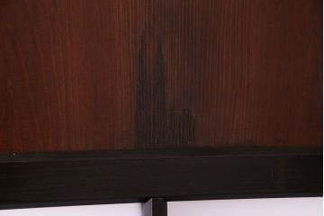 大正ロマン　漆塗りで上質な幅広ガラス帯戸(引き戸、ガラス戸)2枚セット