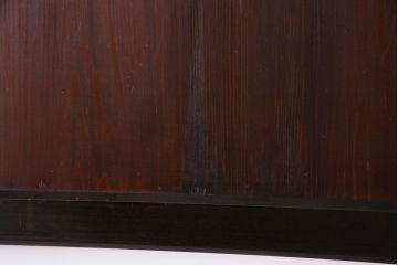 大正ロマン　漆塗りで上質な幅広ガラス帯戸(引き戸、ガラス戸)2枚セット