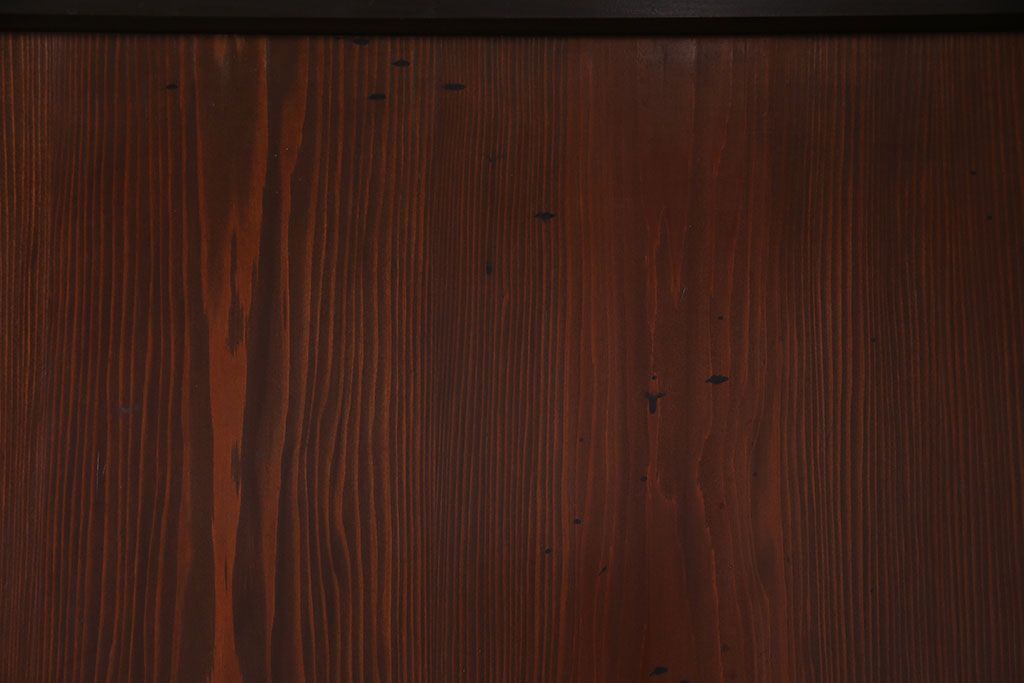 大正ロマン　漆塗りで上質な幅広ガラス帯戸(引き戸、ガラス戸)2枚セット