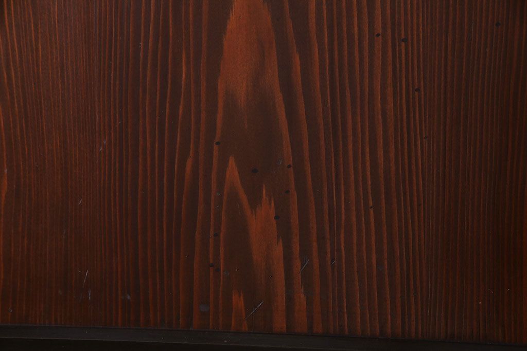 大正ロマン　漆塗りで上質な幅広ガラス帯戸(引き戸、ガラス戸)2枚セット