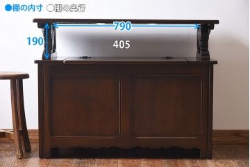 中古　イギリス家具　重厚さを感じるモンクスベンチ(サイドボード、長椅子、飾り台)