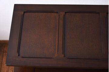 中古　イギリス家具　重厚さを感じるモンクスベンチ(サイドボード、長椅子、飾り台)