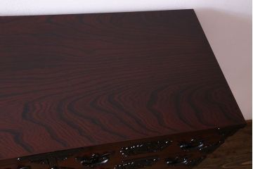 中古 伝統民芸家具 岩谷堂箪笥　高級感ある存在感の杢目と金具が魅力的な整理箪笥(衣装箪笥、引き出し)(定価約50万円)
