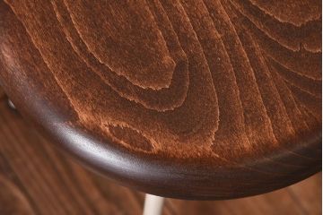 アンティーク雑貨　ラフジュ工房オリジナル　ナチュラルペイントが愛らしい鉄脚丸スツール(椅子、チェア)(1)