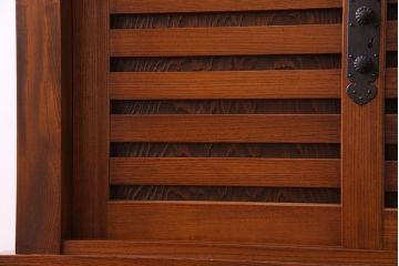 ビンテージ家具　ビンテージ　国産手造り　木肌のあたたかみが魅力のケヤキ製車箪笥(帳場箪笥、戸棚)