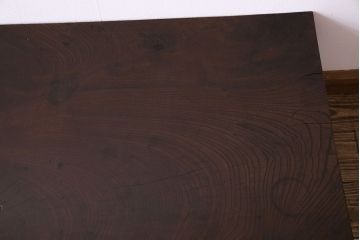 アンティーク家具　和製アンティーク　大胆な杢目が目を引く総ケヤキ材の文机(センターテーブル)