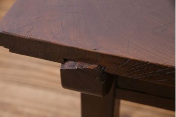 アンティーク家具　和製アンティーク　大胆な杢目が目を引く総ケヤキ材の文机(センターテーブル)