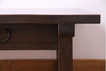 アンティーク家具　和製アンティーク　大胆な杢目が目を引く総ケヤキ材の文机(センターテーブル)