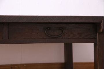 アンティーク家具　和製アンティーク　大胆な杢目が目を引く総ケヤキ材の文机(センターテーブル)