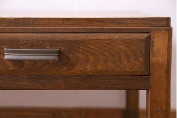 レトロ家具　昭和レトロ　明るい色味が魅力!栓材製の小振りな文机(センターテーブル)