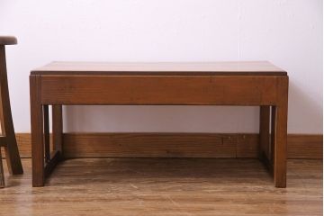 【S様ご成約分】和製アンティーク　2色づかいが愛らしい小振りの文机(センターテーブル)