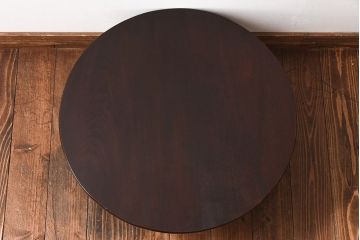 レトロ家具　昭和レトロ　栓材　渋みのある懐かしい雰囲気の丸ちゃぶ台(座卓、ローテーブル)