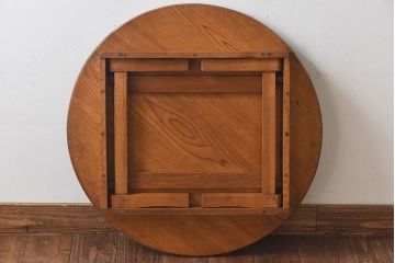 レトロ家具　昭和レトロ　栓材　温もりを感じる丸ちゃぶ台(座卓、ローテーブル)