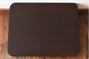 レトロ家具　昭和レトロ　栓材　力強い木目と深い色合いの角ちゃぶ台(座卓、ローテーブル)