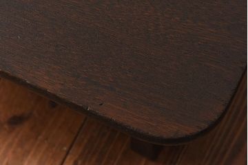 レトロ家具　昭和レトロ　栓材　力強い木目と深い色合いの角ちゃぶ台(座卓、ローテーブル)
