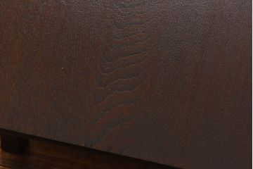 レトロ家具　昭和レトロ　栓材　力強い木目と深い色合いの角ちゃぶ台(座卓、ローテーブル)