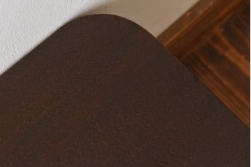 レトロ家具　昭和レトロ　栓材　力強い木目と深い色合いの角ちゃぶ台(座卓、ローテーブル)