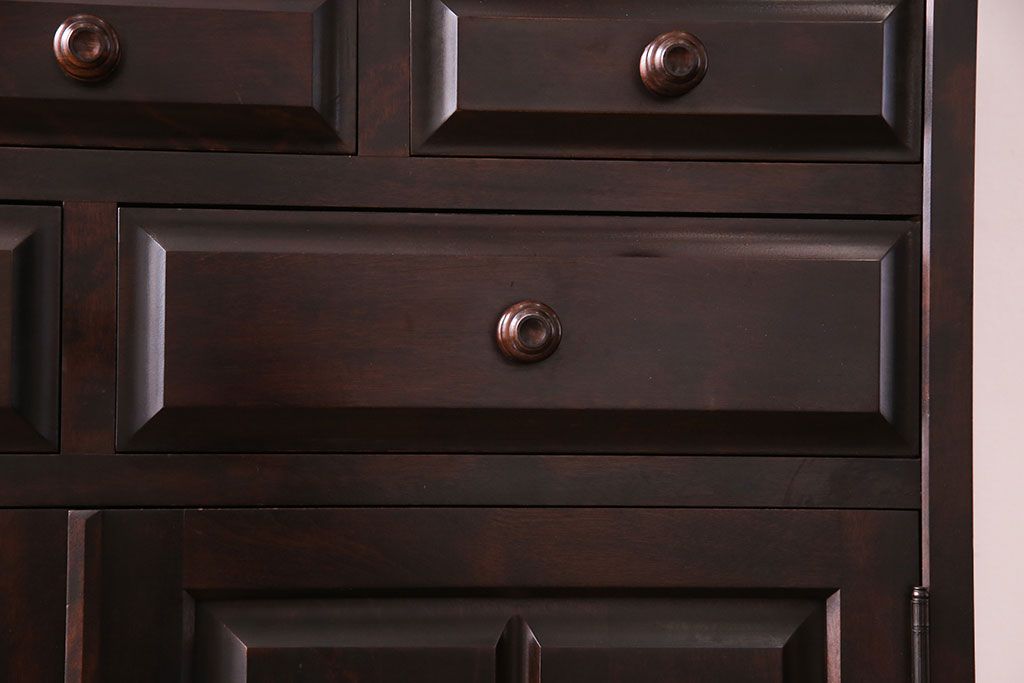 中古美品　北海道民芸家具　HM160K　上品なキャビネット(食器棚、本箱、書棚、収納棚)(定価約45万)(3)