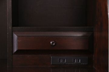 中古　北海道民芸家具　上品な雰囲気漂うビューローブックケース(ライティングビューロー、机、本箱、収納棚)(定価約49万円)