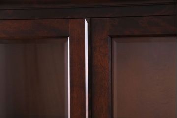 中古　北海道民芸家具　上品な雰囲気漂うビューローブックケース(ライティングビューロー、机、本箱、収納棚)(定価約49万円)