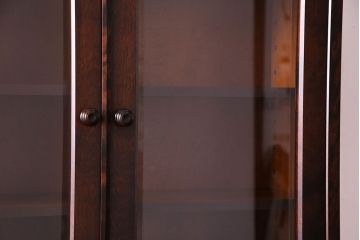 中古　北海道民芸家具　上品な雰囲気漂うビューローブックケース(ライティングビューロー、机、本箱、収納棚)(定価約49万円)