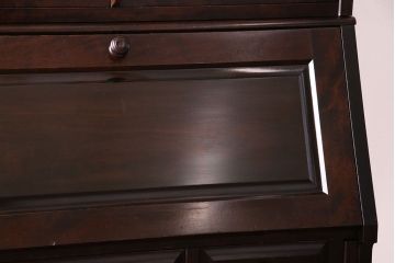 中古　北海道民芸家具　上品な雰囲気漂うビューローブックケース(ライティングビューロー、机、本箱、収納棚)(定価約49万円)