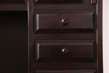 中古　北海道民芸家具　上品な雰囲気漂うビューローブックケース(ライティングビューロー、机、本箱、収納棚)(定価約49万円)