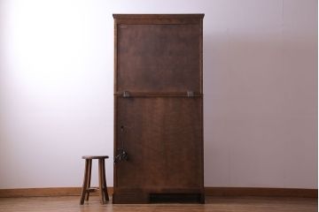 中古　北海道民芸家具　上品な雰囲気漂うビューローブックケース(ライティングビューロー、机、本箱、収納棚)(定価約49万円)