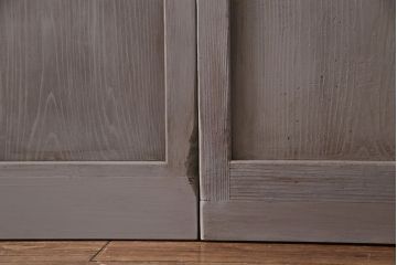 ペイント家具　シャビーシックな雰囲気が楽しめるガラス戸(引き戸、建具)3枚セット