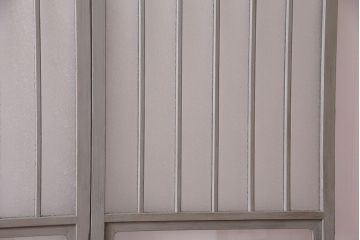 ペイント家具　シャビーシックな雰囲気が楽しめるガラス戸(引き戸、建具)3枚セット